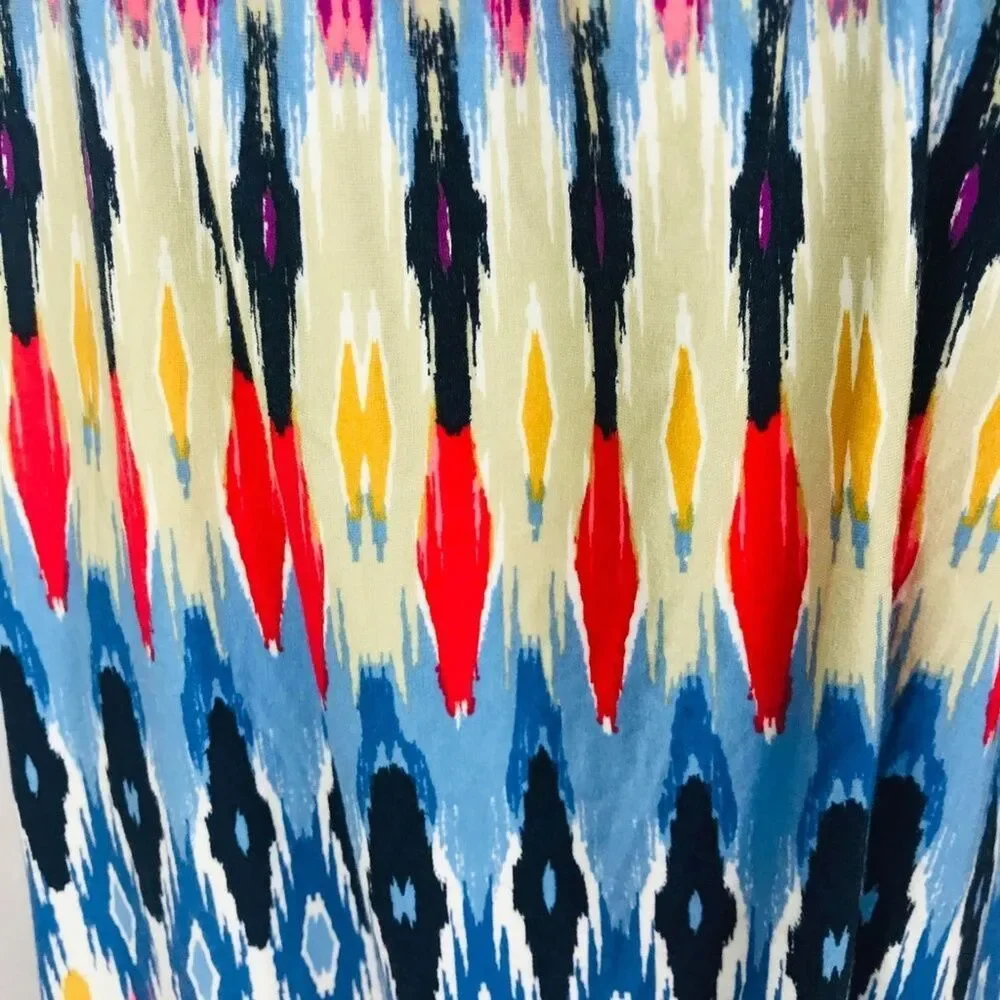 ATHLETA Dress Women Size Small Multicolor Prited Restoration Ruched IKAT